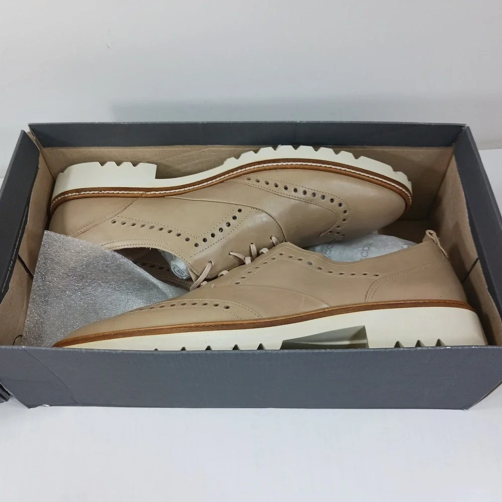 ECCO Incise Tailored Dune Leather Wingtip Oxford Shoes 265863 01212 Mens 11 US